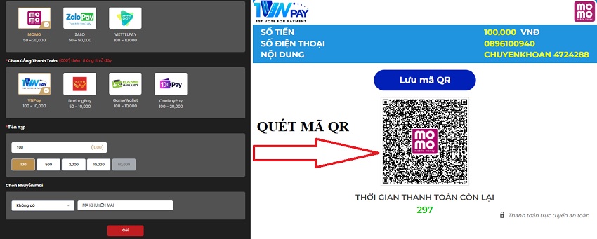 Nap tien 12Bet bang vi dien tu