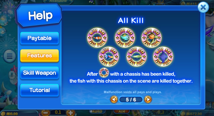 Cac loai vu khi sinh vat bien tai Lucky Fishing W88