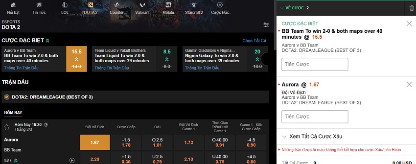Cach ca cuoc Dota 2 tai 188BET