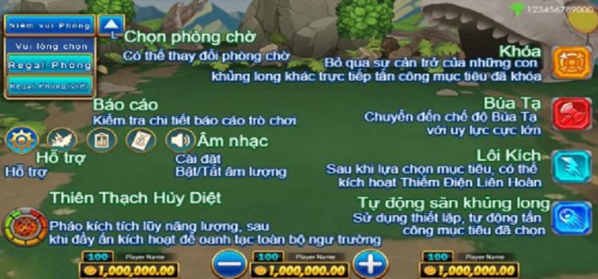 Giao dien game vua khung long Vn88